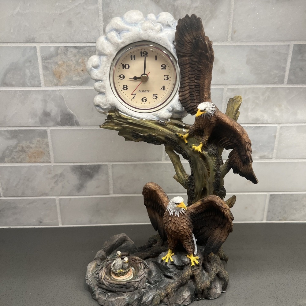 Vintage Bald Eagle Figurine CADONA 1999 Clock Swinging Eagle Pendulum